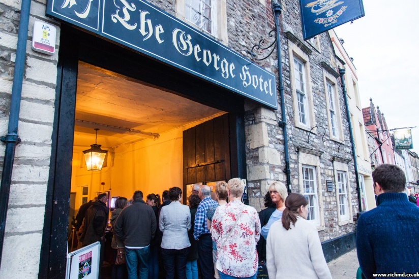 A queue at The George